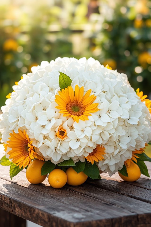 elegant white hydrangea arrangements