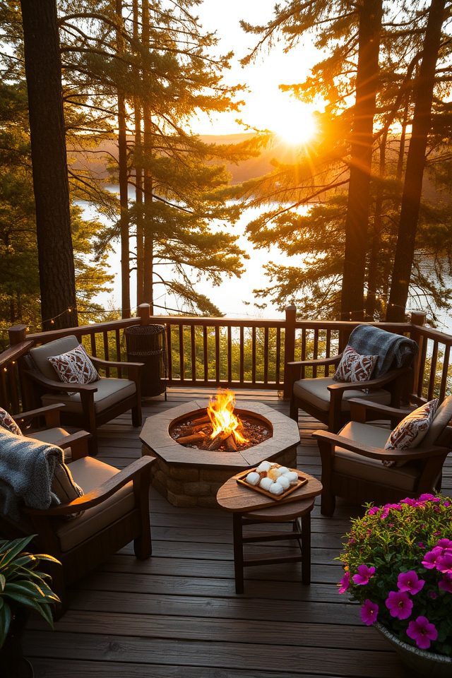 elevated deck s mores celebration