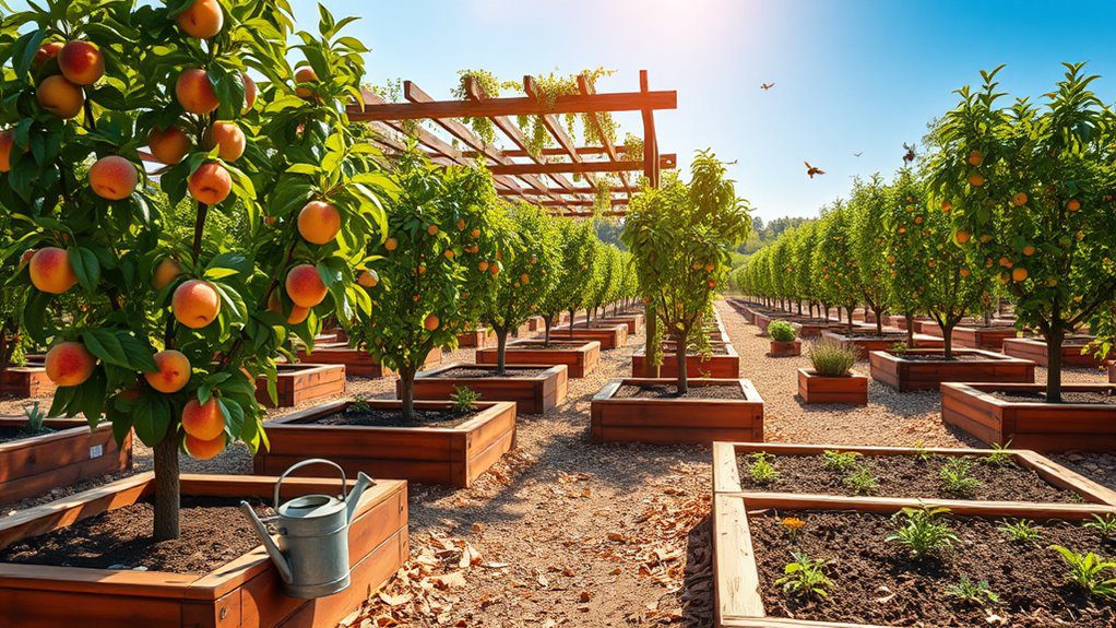 elevated peach tree gardening
