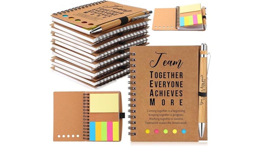 employee appreciation notebooks and pens