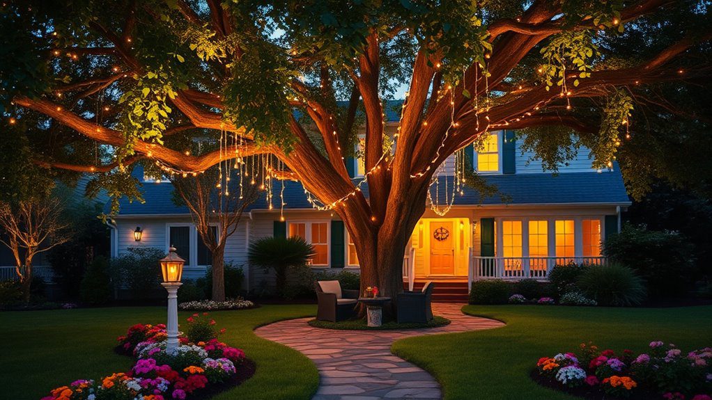 enchanting tree lighting installation