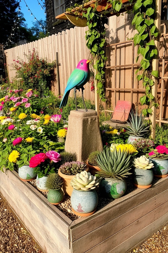 enhance garden aesthetic creatively