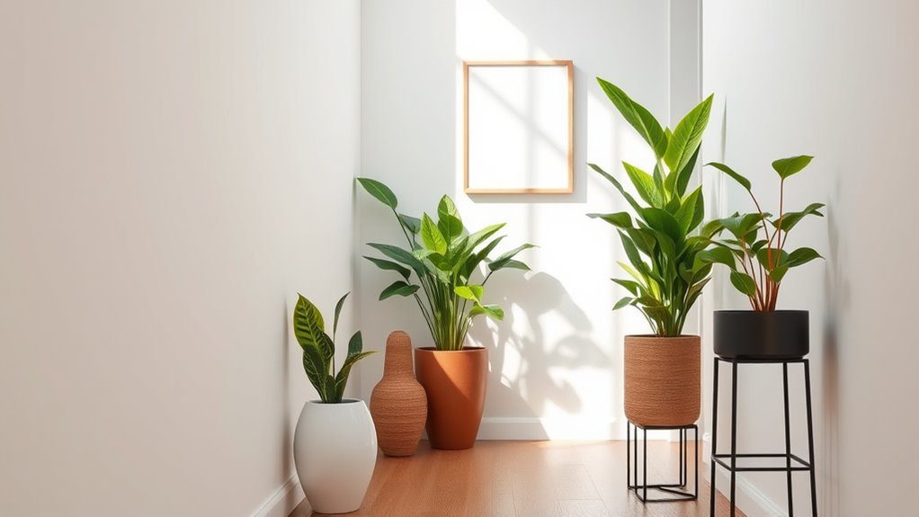 enhance hallways with decorative pots