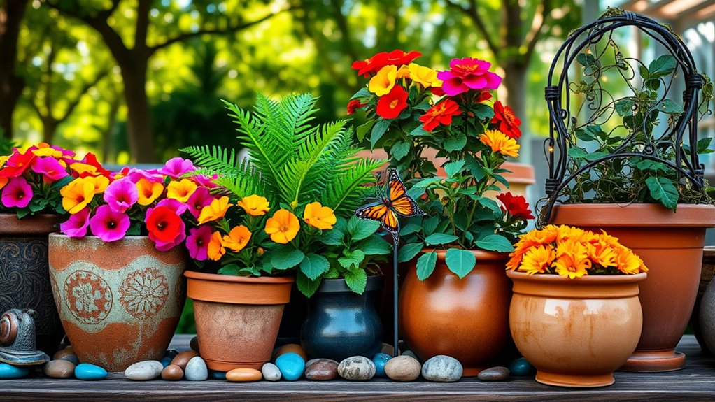 enhancing flower pot aesthetics