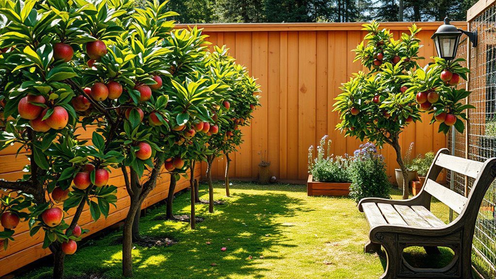 espalier apple trees privacy solution