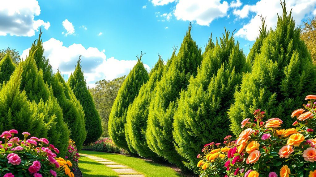evergreen privacy landscape shrubs