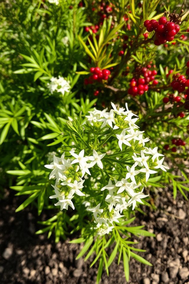 evergreen shrub with berries