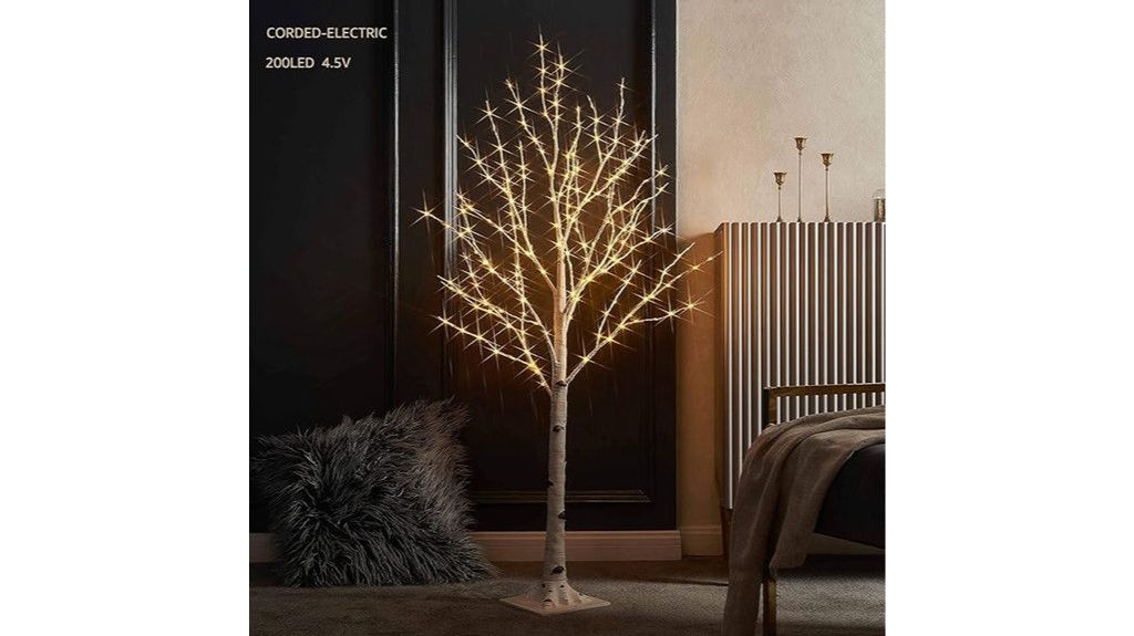 fairy lit birch tree