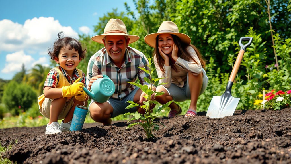 family bonding through planting
