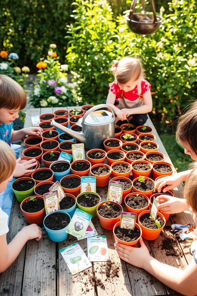 family gardening seedling station