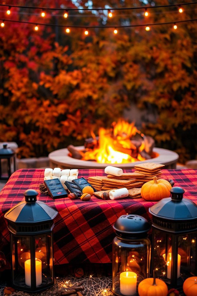 festive fire pit decor