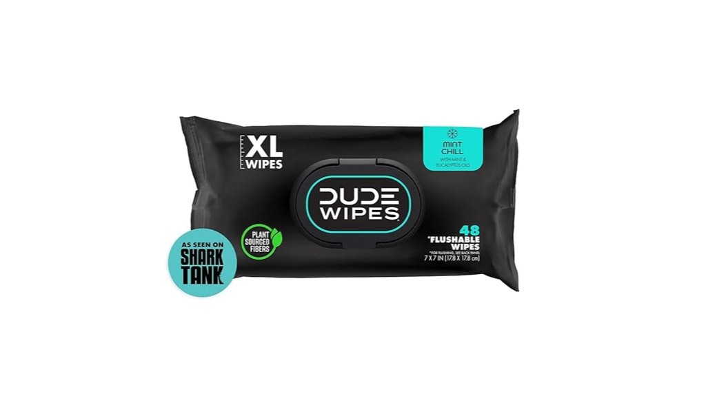 flushable mint wet wipes