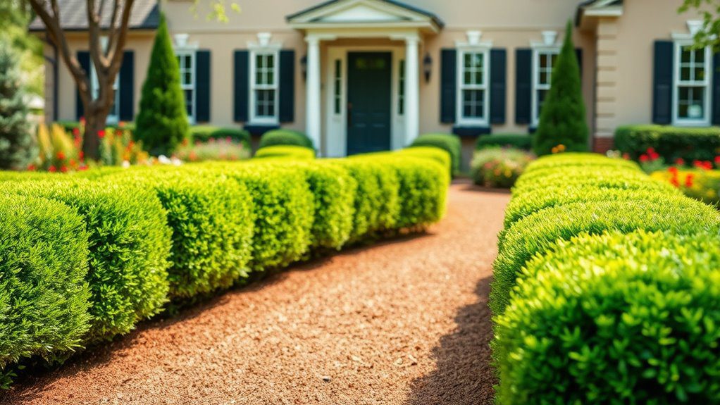 formal evergreen hedge border