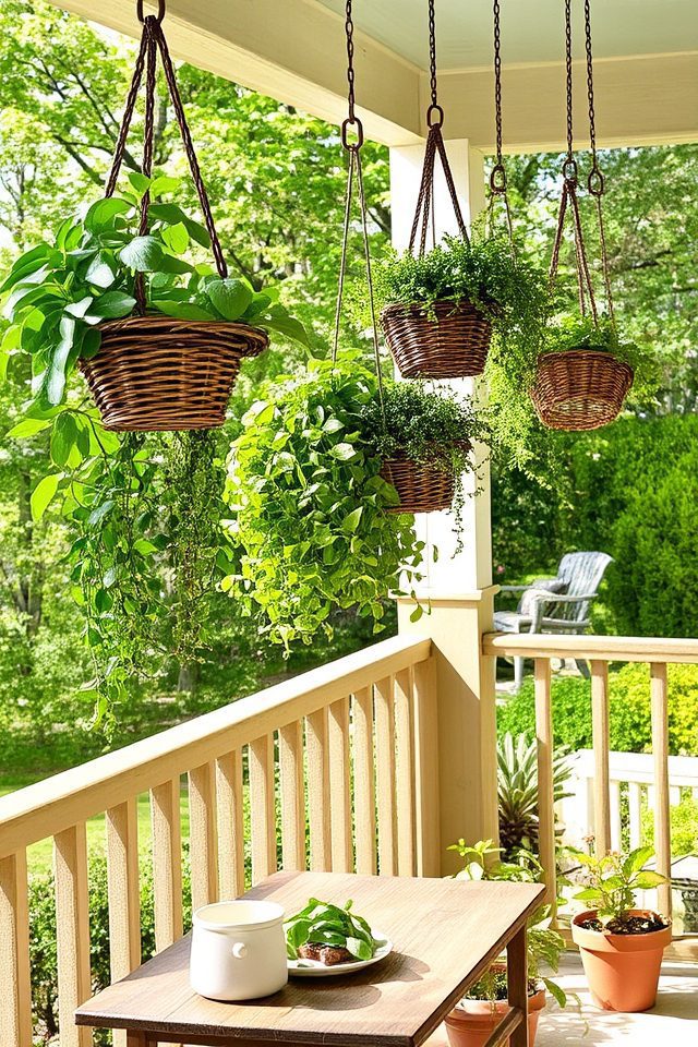 fragrant herbs in baskets