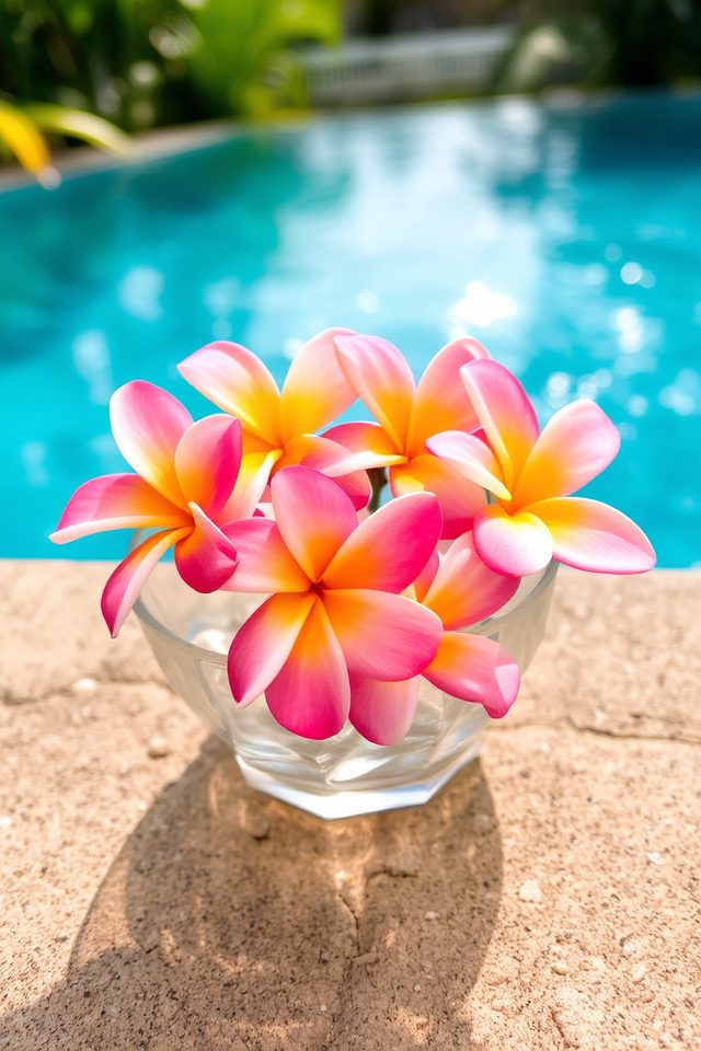 fragrant poolside tropical beauty