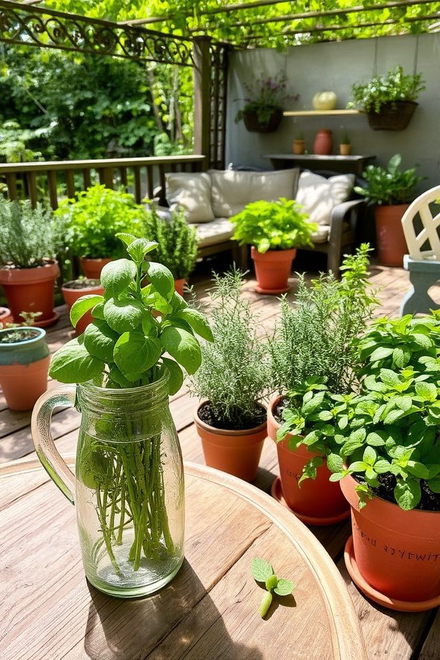 fresh culinary herbs garden