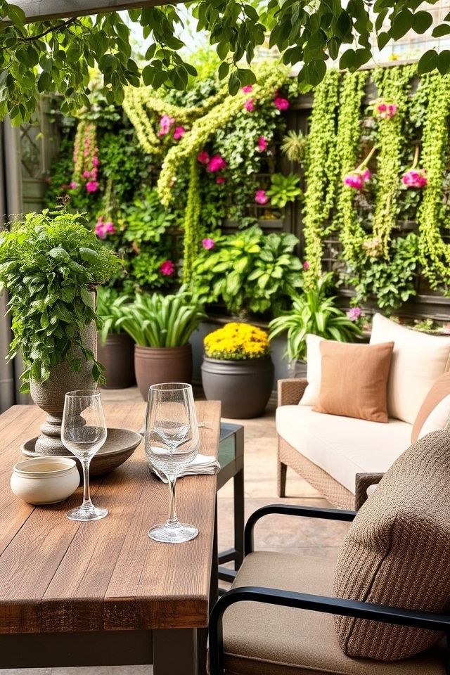 functional outdoor greenery integration