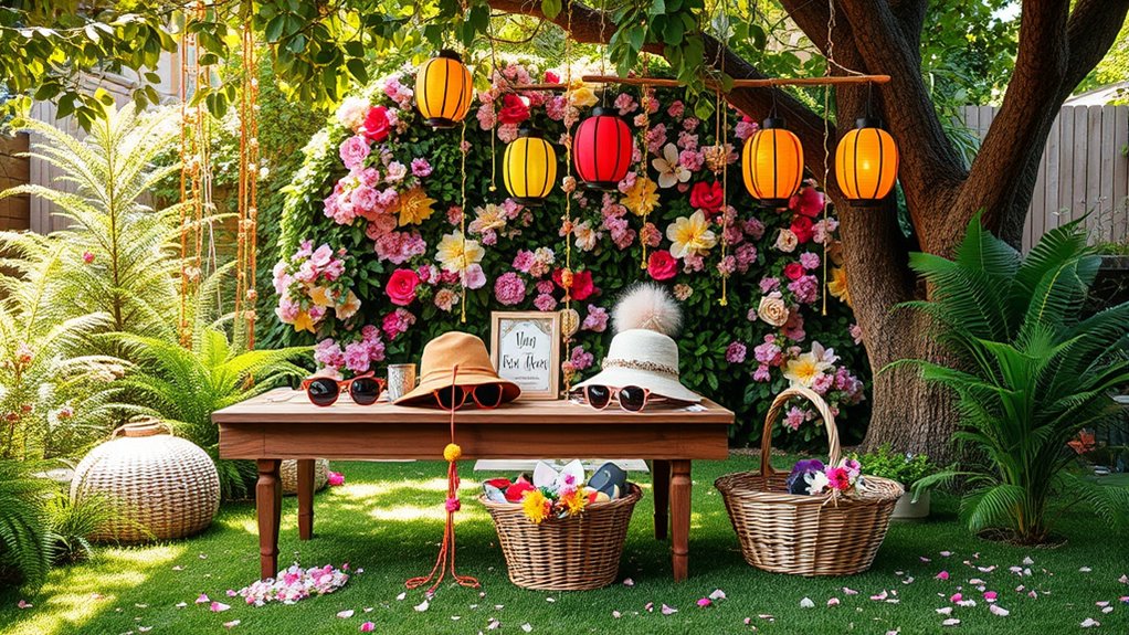 garden photo booth setup