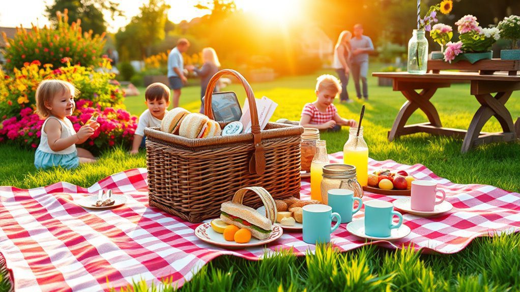 garden picnic family fun