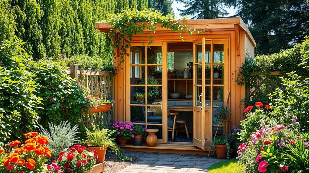 garden retreat with natural materials