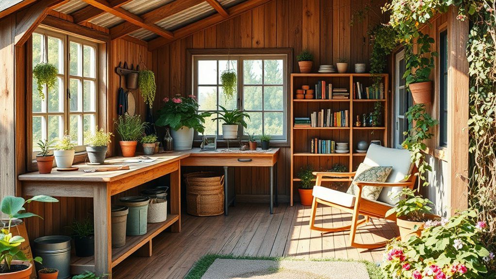 garden shed workspace setup