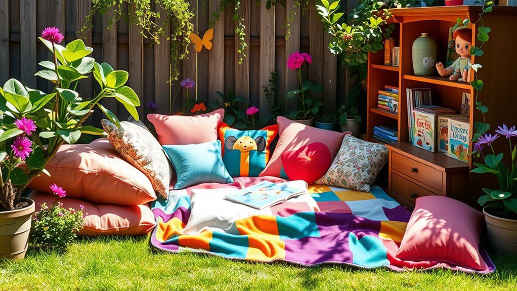 garden themed reading nook