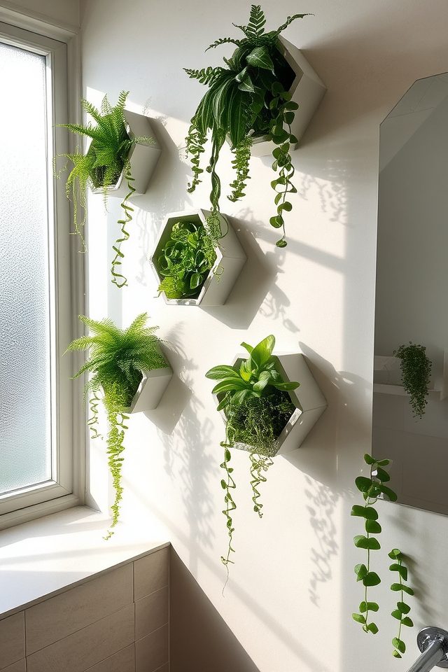 geometric plant wall decor
