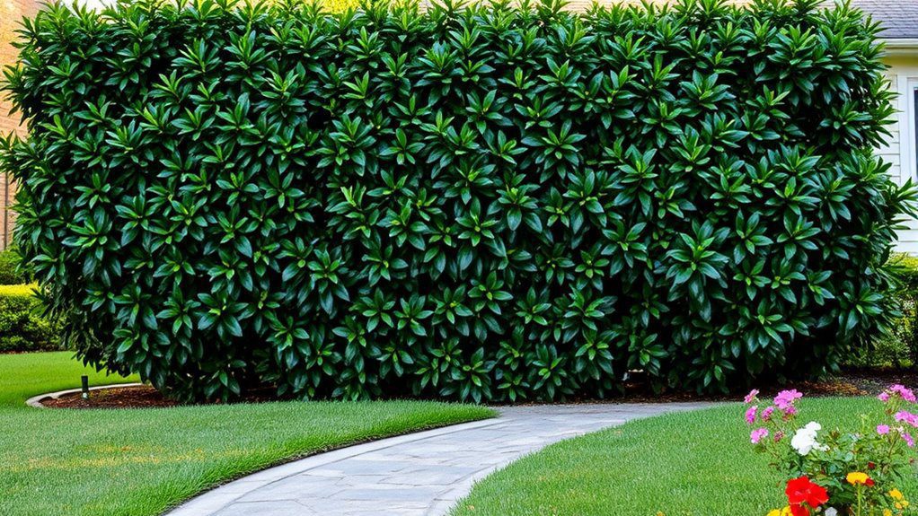 glossy evergreen privacy shrub