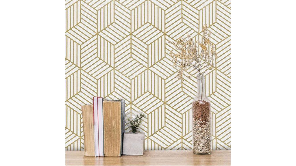 gold geometric wallpaper design