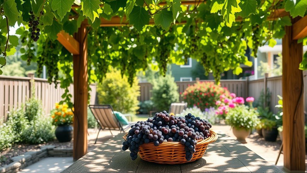 grapevines for shade and harvest