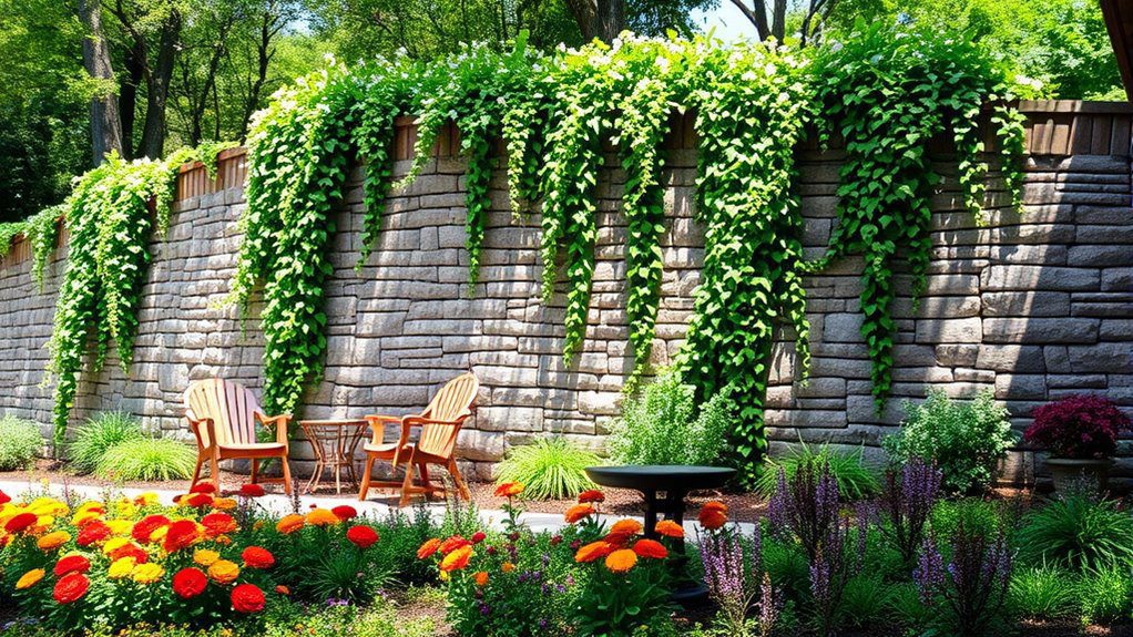 greenery enhanced retaining walls
