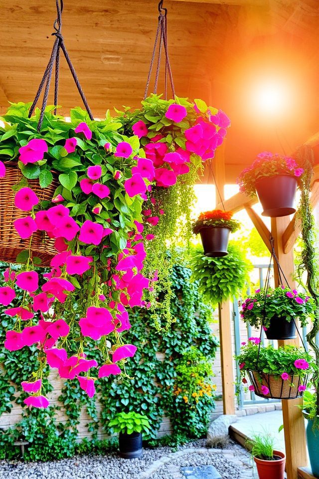 hanging baskets for color
