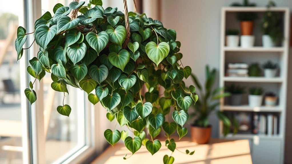 heart shaped hanging plant