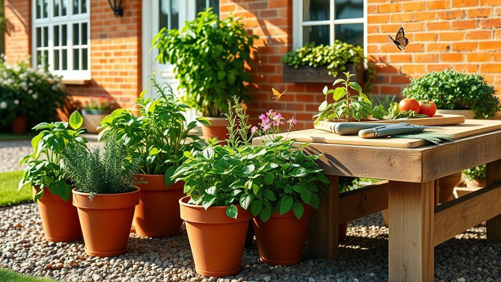 herb garden near house
