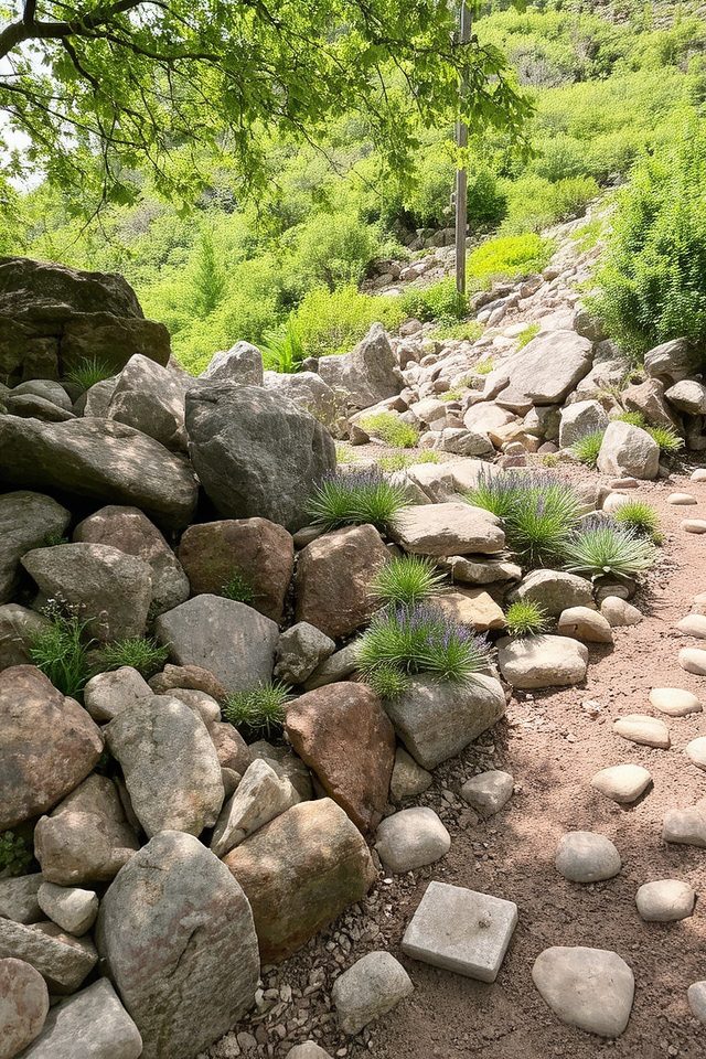 hillside rock garden design