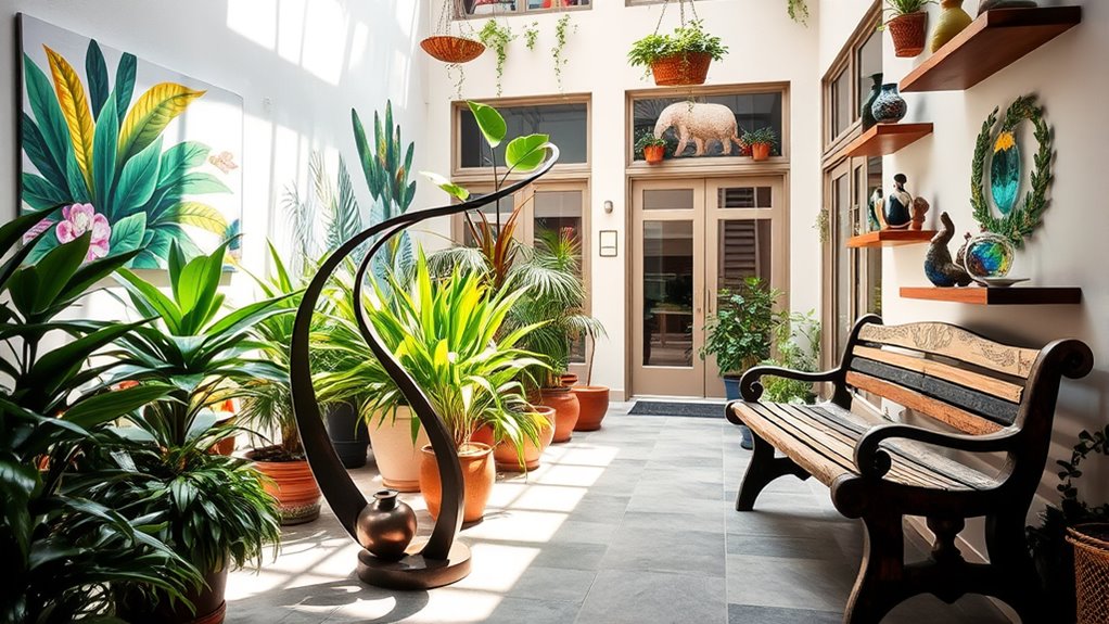 indoor courtyard art ideas