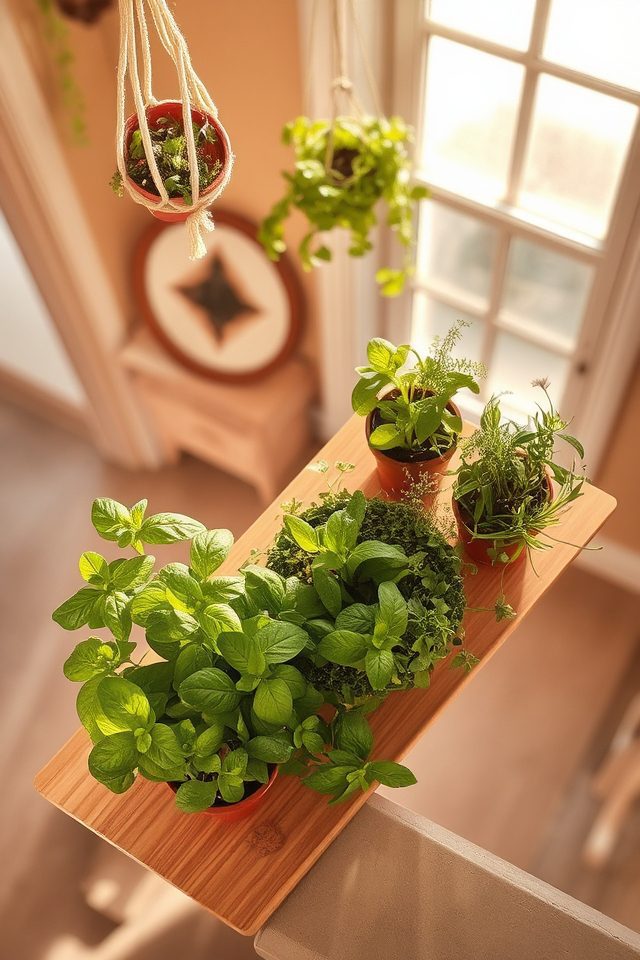 indoor culinary herb display