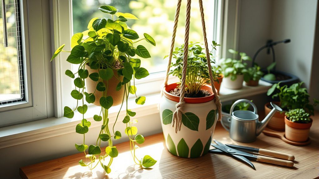 indoor gardening with money plants