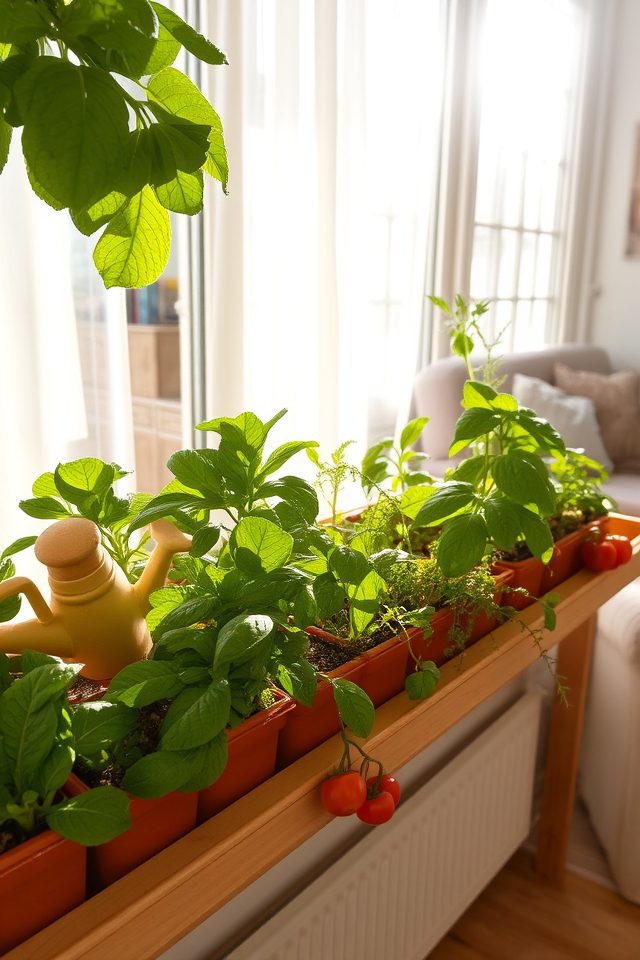 indoor gardens with light shelves