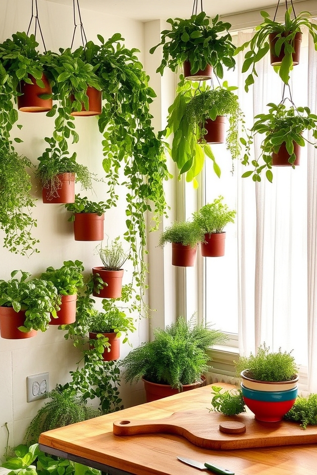 indoor nature inspired herb garden