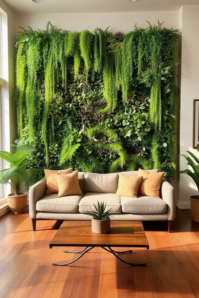 indoor plant wall focal point