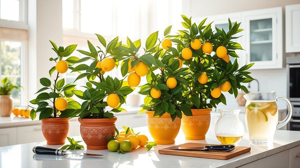 indoor potted citrus trees