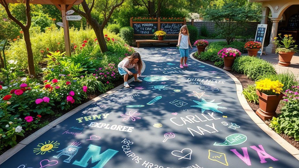 interactive chalkboard garden paths