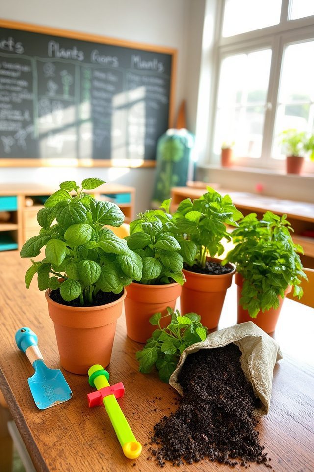 interactive classroom herb gardening