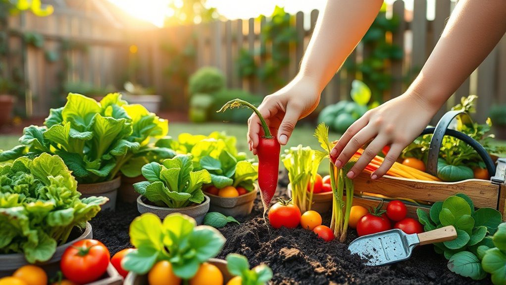 kids engaging vegetable gardening