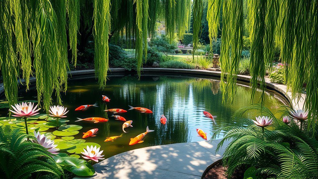 koi pond color reflections