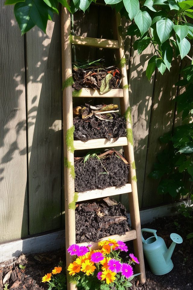 ladder compost bin creation