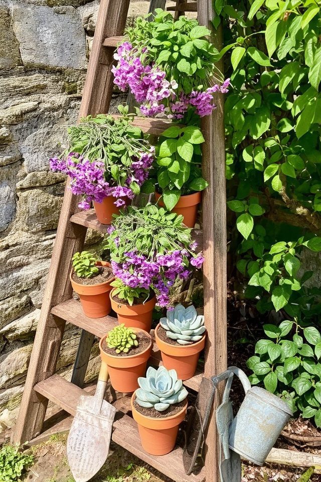 ladder planter for gardens