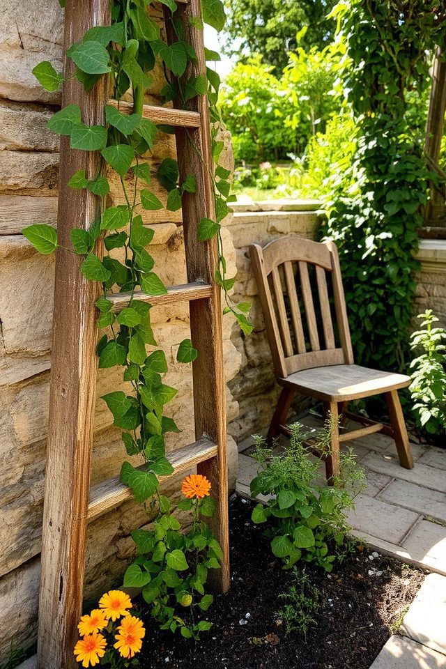 ladder trellis for climbing