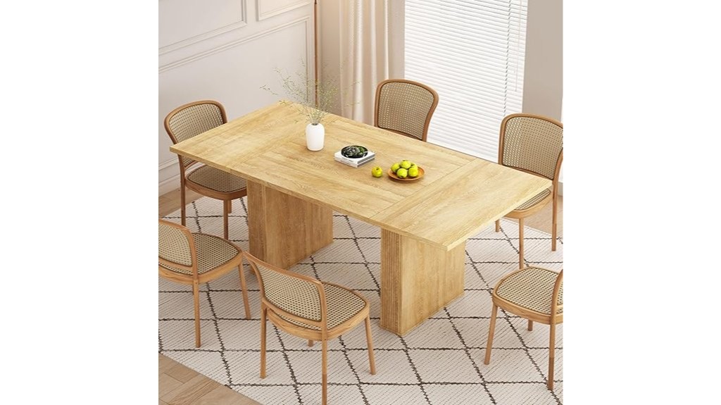 large rectangular dining table